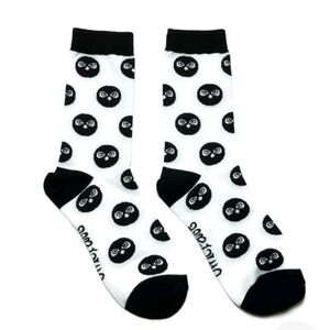 Owlcrate Socks Adult Women's Small Black White Owl Pattern Cotton Blend New